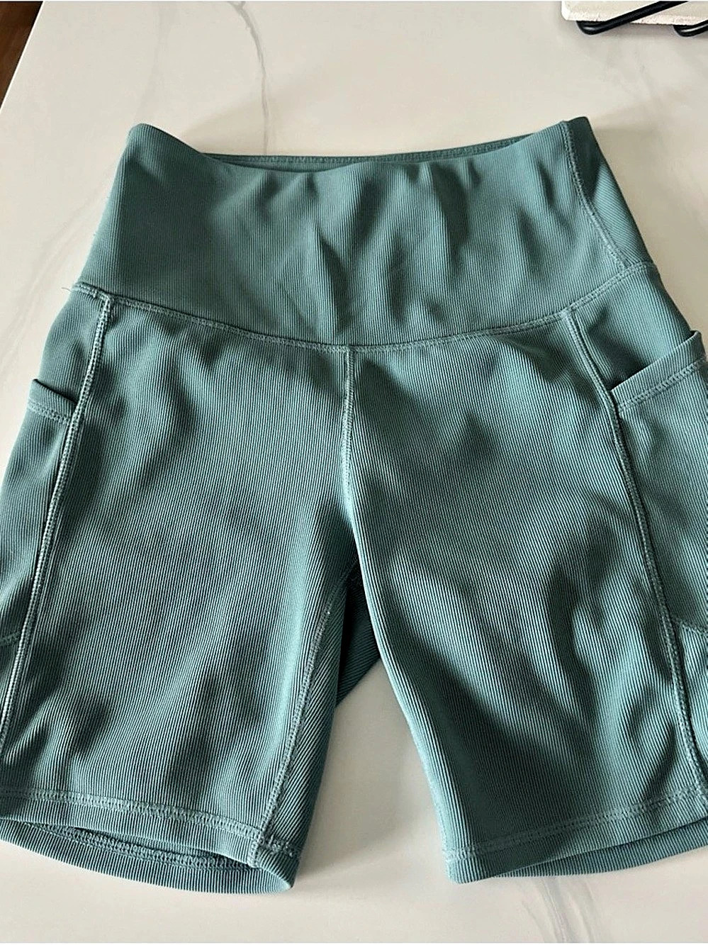 Move Theory Women's Athletic Shorts in Green Size Medium